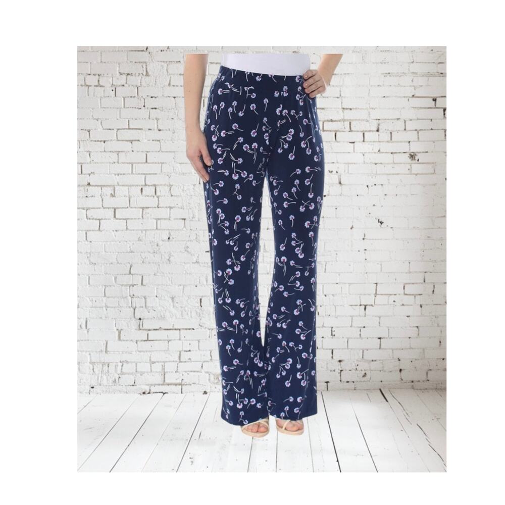 Vince Camuto Printed Wide Leg Pants Blue Size Large